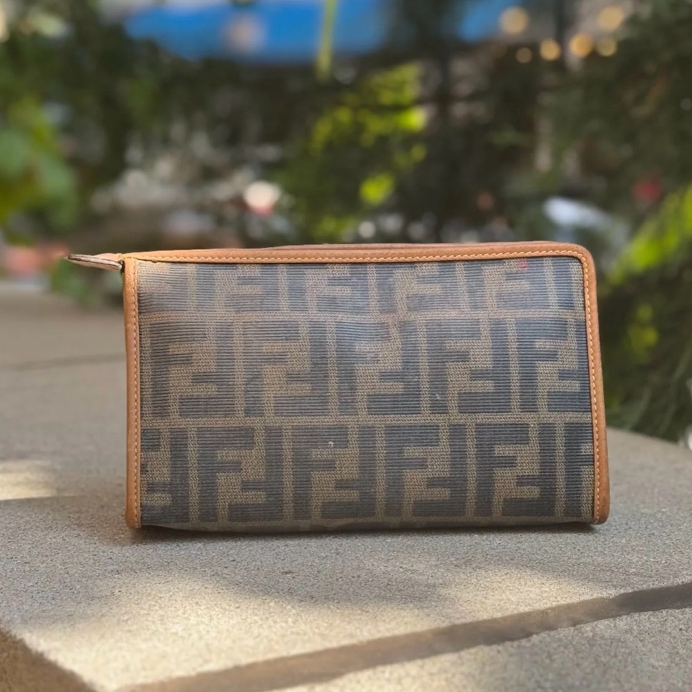 Vintage Fendi Zucca Monogram Clutch Bag - Picture 2 of 5